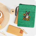 thumbnail image 4 of HELLHERO Book Lovers Gift Tote Bags, 11.42 x 8.66 Inch Polyester Protector Wrap Bag Book Organzier Holder Easy Carry Book Case with Washable, Retro for Books Lovers, Boston Terrier Sunflowers, 4 of 8