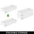 thumbnail image 3 of mDesign Plastic Stackable Tiered Bottle Storage Organizer Rack, 2 Pack, White, 3 of 8