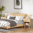 thumbnail image 5 of RichYa Rattan Nightstand - Night Stand with 1 Drawer and Solid Wood Legs, Side Table with Storage for Bedroom, 5 of 7