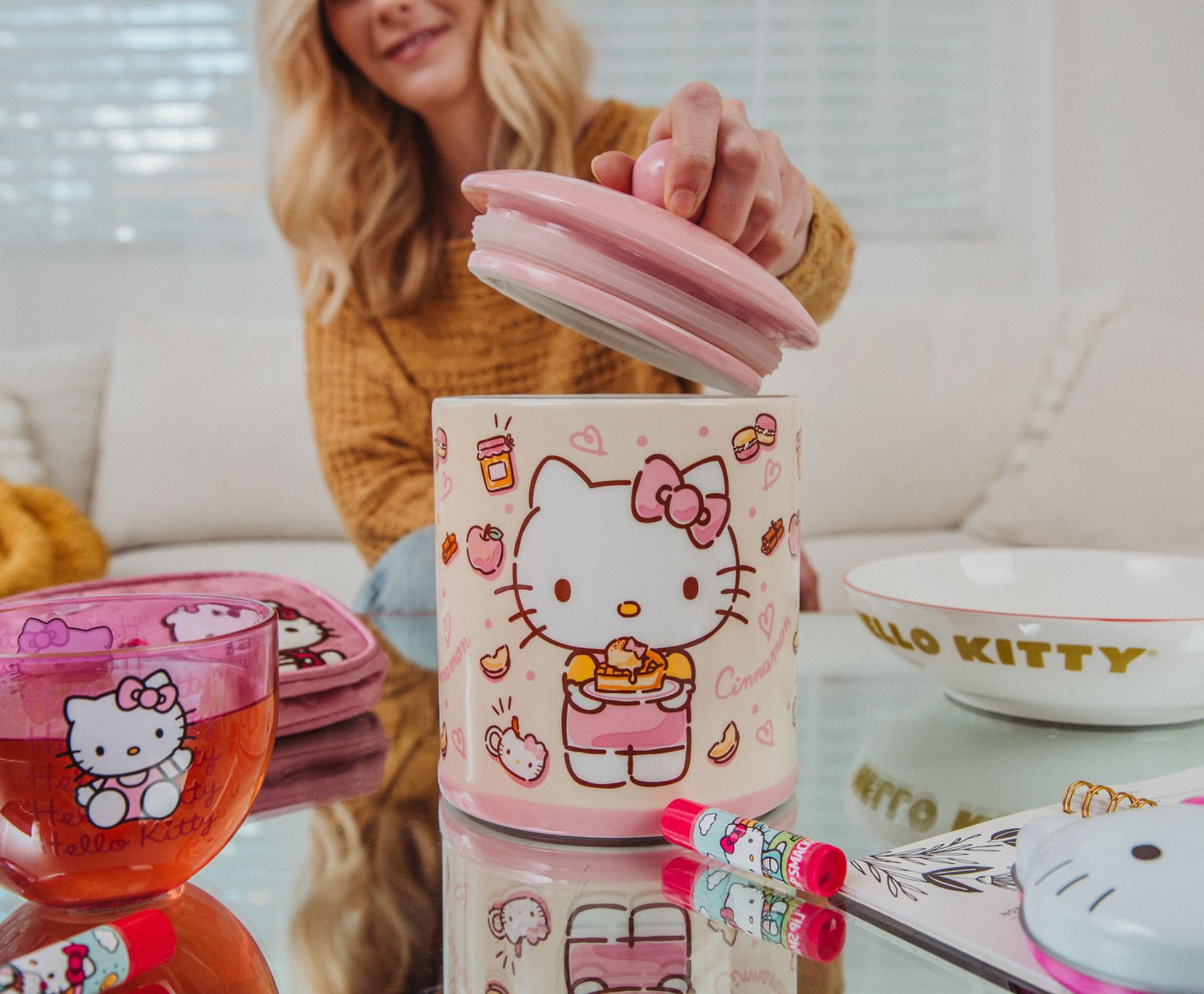 Sanrio Hello Kitty Apples and Cinnamon Ceramic Snack Jar | 8 Inches Tall