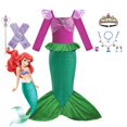 thumbnail image 2 of Disney Princess Ariel Dresses Girls Little Mermaid Costume Carnival Evening Party Dresses for Kids Halloween Dress Up Clothes4T Gao Jinjia LED, 2 of 2