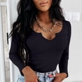 thumbnail image 2 of iopqo t shirts for women low cut women v neck ruched long sleeve blouse womens tops, 2 of 5