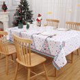 thumbnail image 3 of Haperlare Christmas Rectangle Christmas Tablecloth Waterproof Holiday Decorative Table Cover for Outdoor Indoor Party Kitchen Dining Room, White, 54"x90", 3 of 7