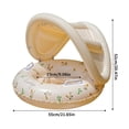 thumbnail image 3 of Inflatable Pool Float with Canopy – Swim Ring with Handles,Sunshade Water Float for Summer Outdoor Pool Activities,Beach Party Accessories Bear, 3 of 7