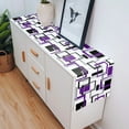 thumbnail image 4 of Abstract Geometry Squares Modern Art Black Purple Table Runner Home Wedding Table Mat Centerpieces Decoration Dining Tablecloth, 4 of 6