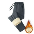thumbnail image 6 of Mens Fleece Lined Sweatpants with Zipper Pockets Winter Sherpa Lined Pants Straight Leg Open Bottom, 6 of 7