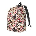 thumbnail image 1 of Easygdp Guitar Skull rock for Durable Canvas Laptop Backpack - Adjustable Shoulder Strap, Large Capacity, Fits 15-17in Laptops, for School, Work, Travel-Small, 1 of 5