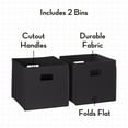 thumbnail image 4 of RiverRidge Kids 2pc Collapsible Cube Fabric Storage Bins with Handles - Black, 4 of 9