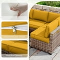 thumbnail image 4 of Kimunuk 14 Piece Outdoor Furniture Replacement Cushions, 5" Foam Foam High-Density, Fits 6-Seat Sectional Rattan Conversation Set, Patio Water-Resistant Sofa Cushions, Yellow, 4 of 6