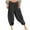 Black, variant on JIUKE Womens Pants Low Waisted Baggy Tapered Casual Loose Fitted Lightweight Lounge Trousers with Pockets XL