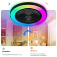 thumbnail image 4 of Luz de ventilador de techo negro de 19 pulgadas con led RGB - Dimmable y cambiante de color, APP y control remoto, ventilador de techo inteligente moderno para sala de estar, 4 of 5