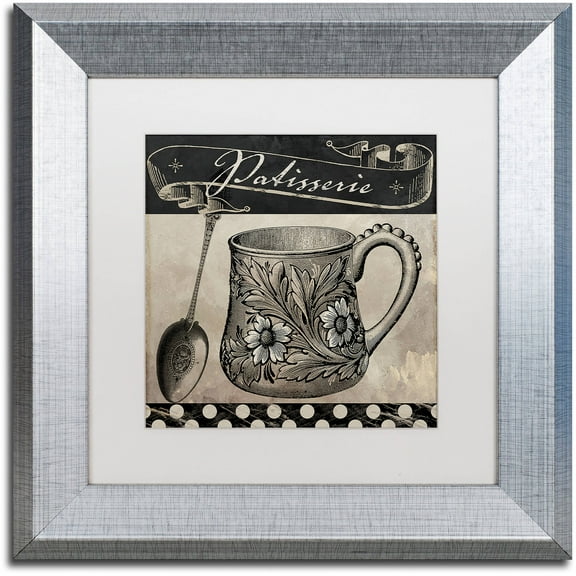 Trademark Fine Art "Bistro Parisienne III" Canvas Art by Color Bakery White Matte, Silver Frame