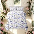 thumbnail image 2 of Erosebridal Elegant Dragonfly Bed Spread Queen,Coastal Daisy Flowers Queen Coverlet Set,White Blue,3pcs,1 Quilt and 2 Pillowcases, 2 of 7