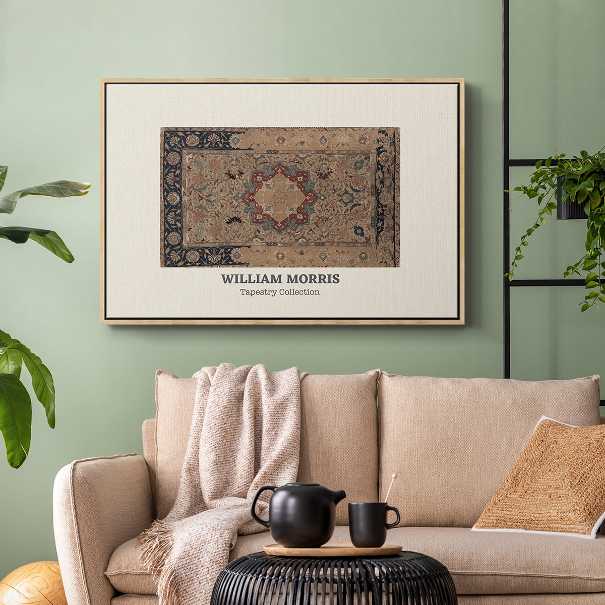 Vintage Abstract Print-XLVIII Framed in Natural Wood Wood Gallery Wrapped Canvas 27 in. x 41 in.