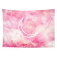thumbnail image 3 of HVEST Cloud Tapestry Boho Moon on Pink Abstract Clouds Tapestries Wall Hanging for Bedroom Living Room Dorm Party Wall Decor, 60W X 40L Inches, 3 of 6
