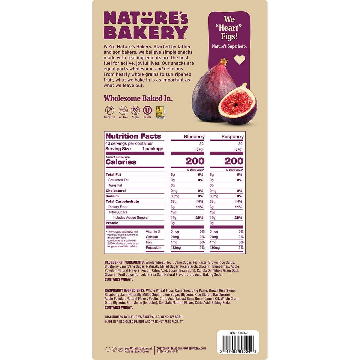 Nature's Bakery Fig Bar, Variety Pack, 2 Ounce (40 Count)