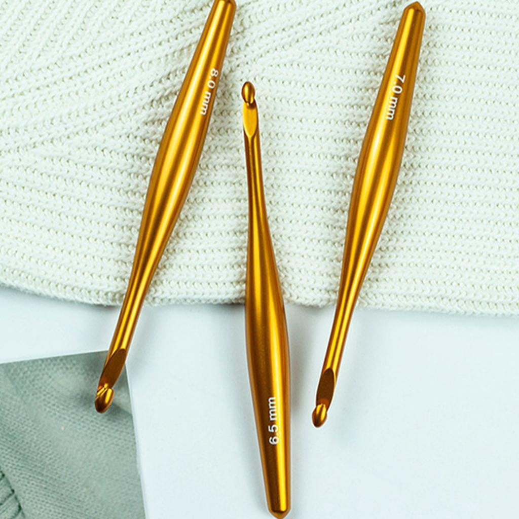 Giaone Alumina Detachable Crochet Hook Set Ergonomic Wood Handle Multiple Sizes Portable Storage Case