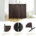 thumbnail image 4 of Costway 4-Panel 5.6ft Room Divider Folding Fabric Privacy Screen w/Steel Frame Brown, 4 of 10