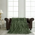 thumbnail image 2 of PiccoCasa Flannel Fleece Blanket for Sofa or Bed, Army Green 70"x78", 2 of 6