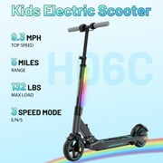 HOVERMAX Electric Scooter for Kids Ages 6-12, 150W Motor Max Speed 9.3 MPH, 5 Miles Range, Colorful LED Lights, Foldable kids electric scooter