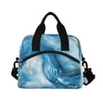 thumbnail image 2 of Lunch Bag Portable Crossbody Meal Bag Cooler Bag Insulated Lunch Bag Food Bag Handheld & Crossbody Design Beautiful Blue Marble, 2 of 6
