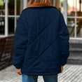 thumbnail image 6 of Jackets For Women Sevevn Womens Winter Casual Quilted Jacket Long Sleeve Button Down Jacket Thickened Coat, 6 of 9