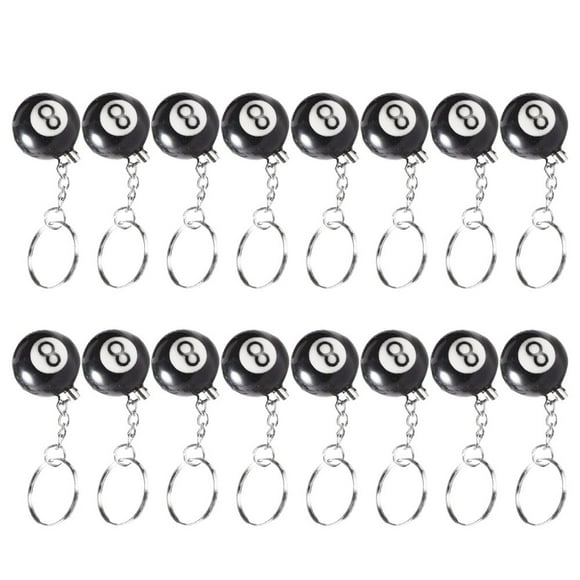 16 Pieces Number 8 Billiard Key Chain Pendant Toys Souvenir