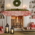 thumbnail image 6 of Christmas Snowflakes Fireplace Mantle Scarf, Red Winter White Snow Retro Mantel Cover Table Runner for Home Living Room Door Window, Indoor Outdoor Holiday Party Decor 17" x 70", 6 of 8