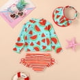 thumbnail image 5 of Younger Tree Toddler Girl Swimsuit Baby Long Sleeve Rash Guard Set with Sun Hat UPF Sun Proction Bathing Suit Swimwear for 12-18 Months, 5 of 8