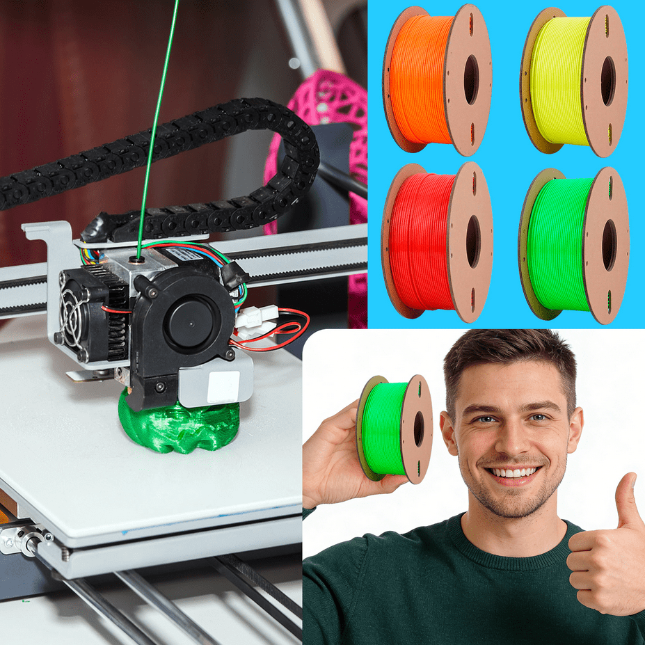 3D Printing PETG Filament 1.75mm, Rapid PETG Filament, 3D Printer Filament No-Tangling, Dimensional Accuracy +/- 0.02mm 1kg for 3D Printing (6Pcs C, 26ft L)