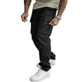 thumbnail image 3 of gzxflxpge Men's Casual Cargo Sweatpants Outdoor Sports Classic Fit Sweatpants Fashion Comfortable Soft Trousers with Flap Pockets Black XL, 3 of 10