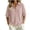 Pink, variant on GigrtiJin Women's Short Sleeve T Shirts Striped V Neck Collared T Shirts Womens Casual Pull On Cropped Outdoor Tees with Button