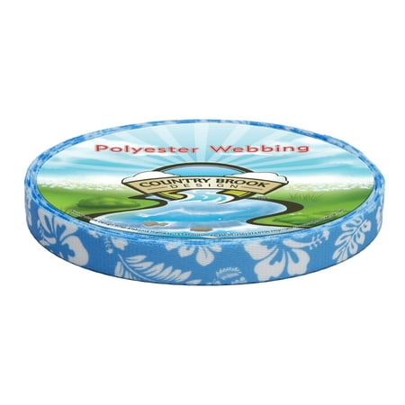 Country Brook Design - Blue Hawaiian Polyester Webbing (3/4 Inch, 50 Yards)