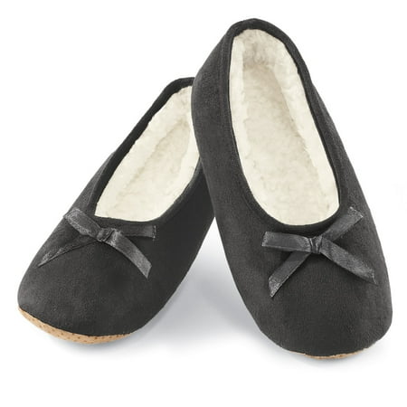 ladies ballerina slippers with rubber soles