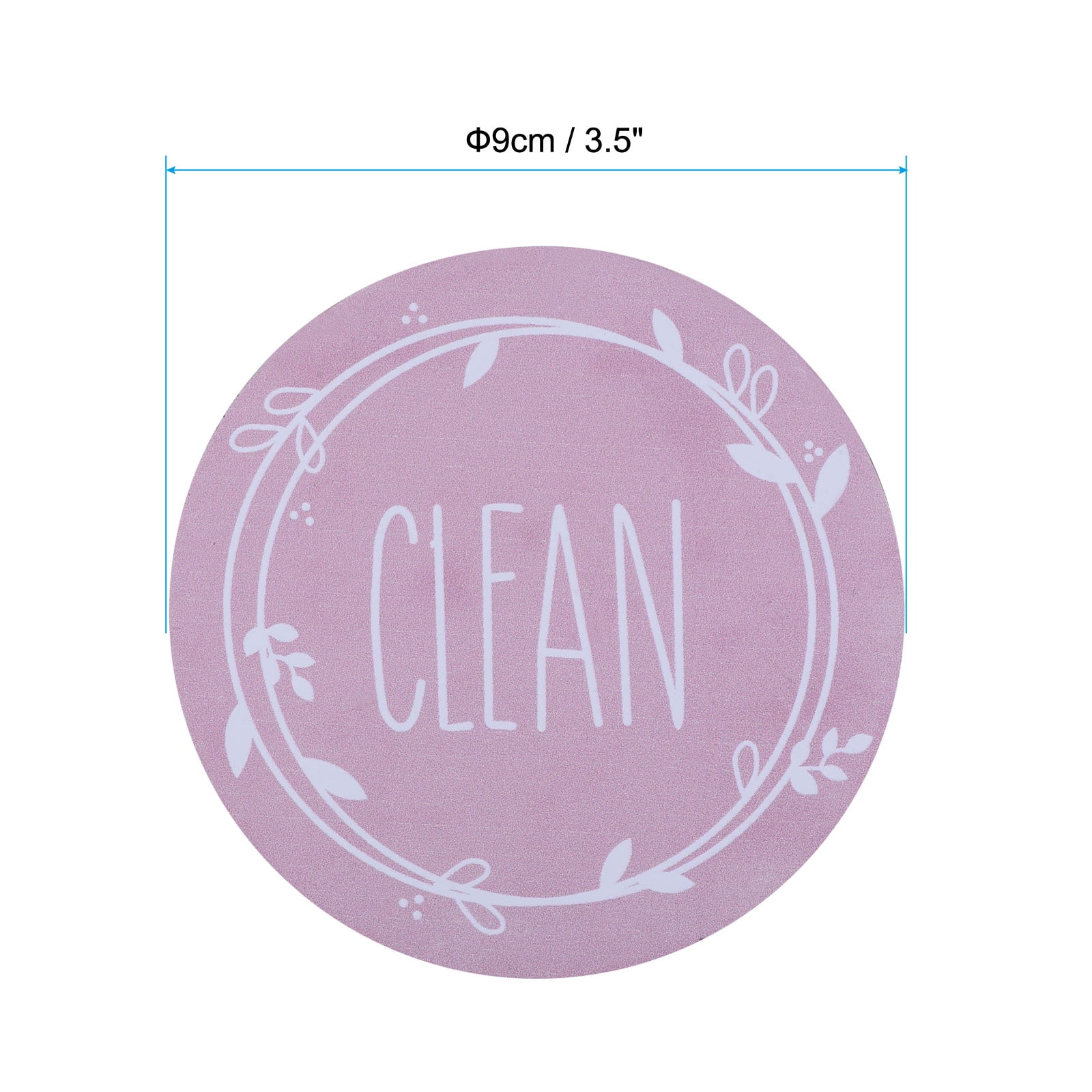 Unique Bargains Dirty Clean Dishwasher Magnet Round Refrigerator Sign Magnet Pink