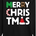 thumbnail image 3 of Instant Message - Merry Christmas With Icons  - Kids Long Sleeve Tee, 3 of 6