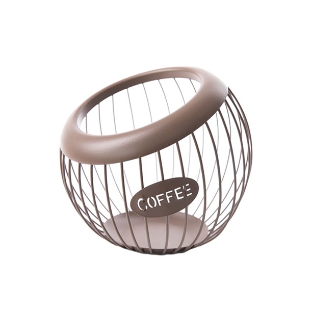 Bearachild Cesta durable del almacenamiento de la cápsula fácil limpiar el metal durable y confiable del amplio Almacenamiento y organización del hogar marrón