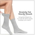 thumbnail image 4 of Basico Lightweight Slouchy socks for women | Grey Slouch Socks for Girls | Scrunch Socks | (3PK, Shoe Size 5-9 1/2), 4 of 5