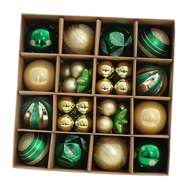 Adorno de bola navideña colgante, colección decorativa, regalos irrompibles Oro verde