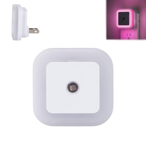Square Light-Controlled Night Light, 4-Pack LED Plug-In Night Light with Smart Dusk-to-Dawn Sensor, Energy-Efficient 3000k Warm White Glow for Bedrooms, Hallways, And Bathrooms