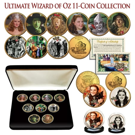 WIZARD OF OZ Kansas Quarter Gold Plated ULTIMATE 9-Coin Set w/BOX & 2 FREE COINS