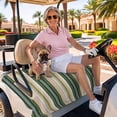 thumbnail image 3 of Golf Cart Seat Covers for 2 Seater,Green Brown Striped Soft Microfiber Cart Seat Towel Blanket,Modern Stripes Art Farmhouse Absorbent Breathable Non Slip Bench Seats Protector for Golf Course 51"x31", 3 of 9