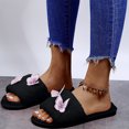 thumbnail image 6 of Risckoth Women's Plush Slide Slippers Butterfly Applique Accent Open Toe Cozy House Shoes, 6 of 7
