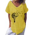 thumbnail image 1 of Pompotops Mode Femmes Print Manches Courtes en Vrac Col Rond T-shirt Top Chemisier, 1 of 6