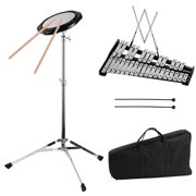 Glockenspiel Bell Kit Including 30 Notes Glockenspiel 8 Inches Practice Pad Percussion Instrument Adjustable Height for Beginner Practice Training Performance