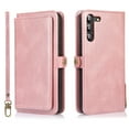 thumbnail image 7 of ELEHOLD Luxury Multi-Functional Wallet Case for Samsung Galaxy S23 with Card Slots Dual-Use Detachable Phone Case Magnetic Function Lanyard Shockproof Wallet Case,Rosegold, 7 of 7