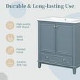 thumbnail image 5 of Historyli Go5H 30" Single Sink Bathroom Vanity, Freestanding Bathroom Vanity With 1 Drawer & 2 Doors, Wood Bathroom Cabinet With Ceramic Basin Sink Top For Home Bathroom, 5 of 9