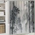 thumbnail image 6 of RUIYC Japanese Bamboo Forest Asian Oriental Chinese Ink Landscape Shower Curtain for Bathroom Decoration White, 6 of 7