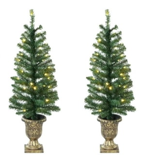 4' Pre-Lit Starburst Gold Artificial Christmas Tree with 500 Warm