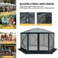 thumbnail image 3 of Dextrus 12x12ft Portable Pop Up Canopy Outdoor Screen Tent Gazebo with Mesh Windows and Carry Bag, Gray, 3 of 5